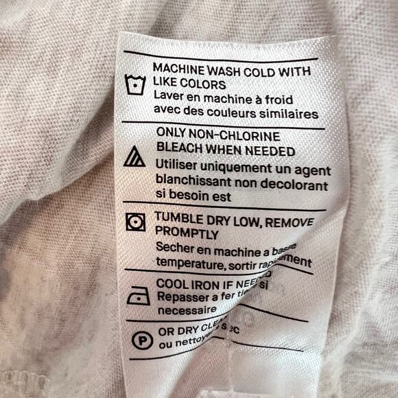 Vince Womens Long Sleeve T-Shirt XXL Heathered Oatmeal Gray Pima Cotton Peru - Picture 6 of 6